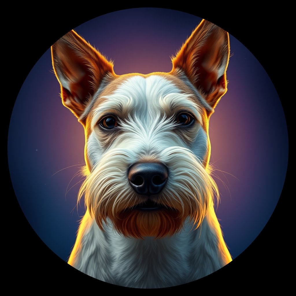 Cosmic medallion portrait of LAD0056_LAD0056, a Bull Terrier