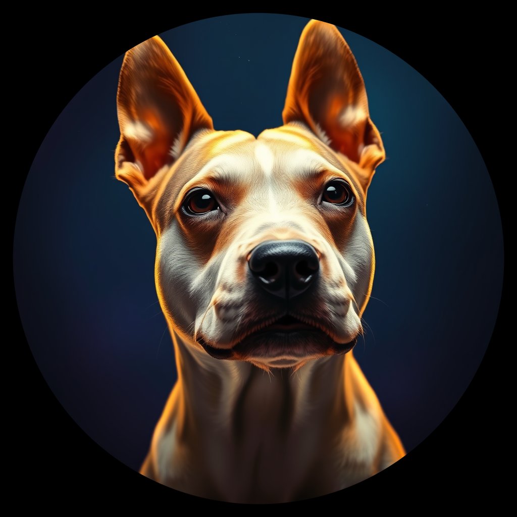 Cosmic medallion portrait of LAD0057_LAD0057, a Bull Terrier