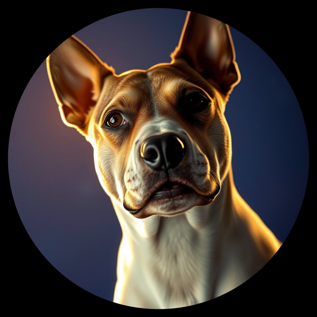Cosmic medallion portrait of LAD005_LAD005, a Bull Terrier