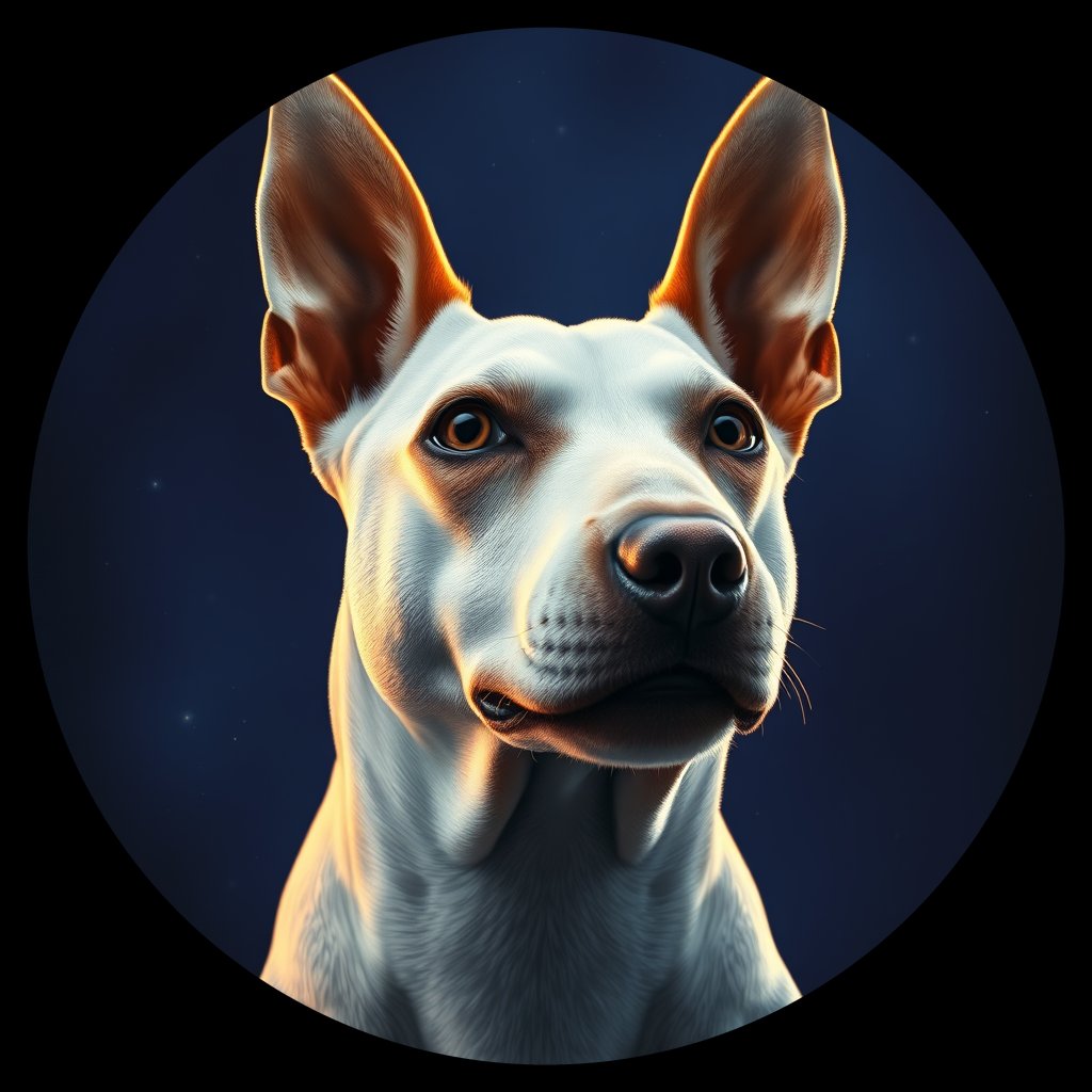 Cosmic medallion portrait of LAD0069_LAD0069, a Bull Terrier