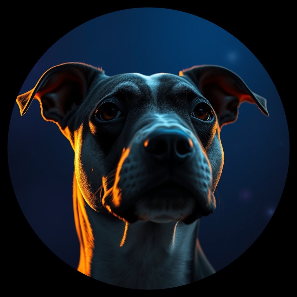 Cosmic medallion portrait of LAD006_LAD006, a Bull Terrier