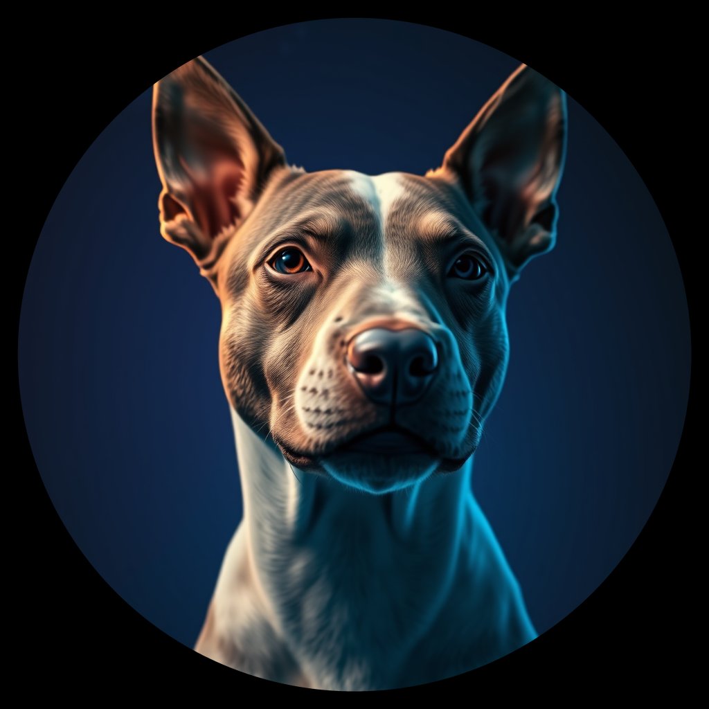 Cosmic medallion portrait of LAD0070_LAD0070, a Bull Terrier