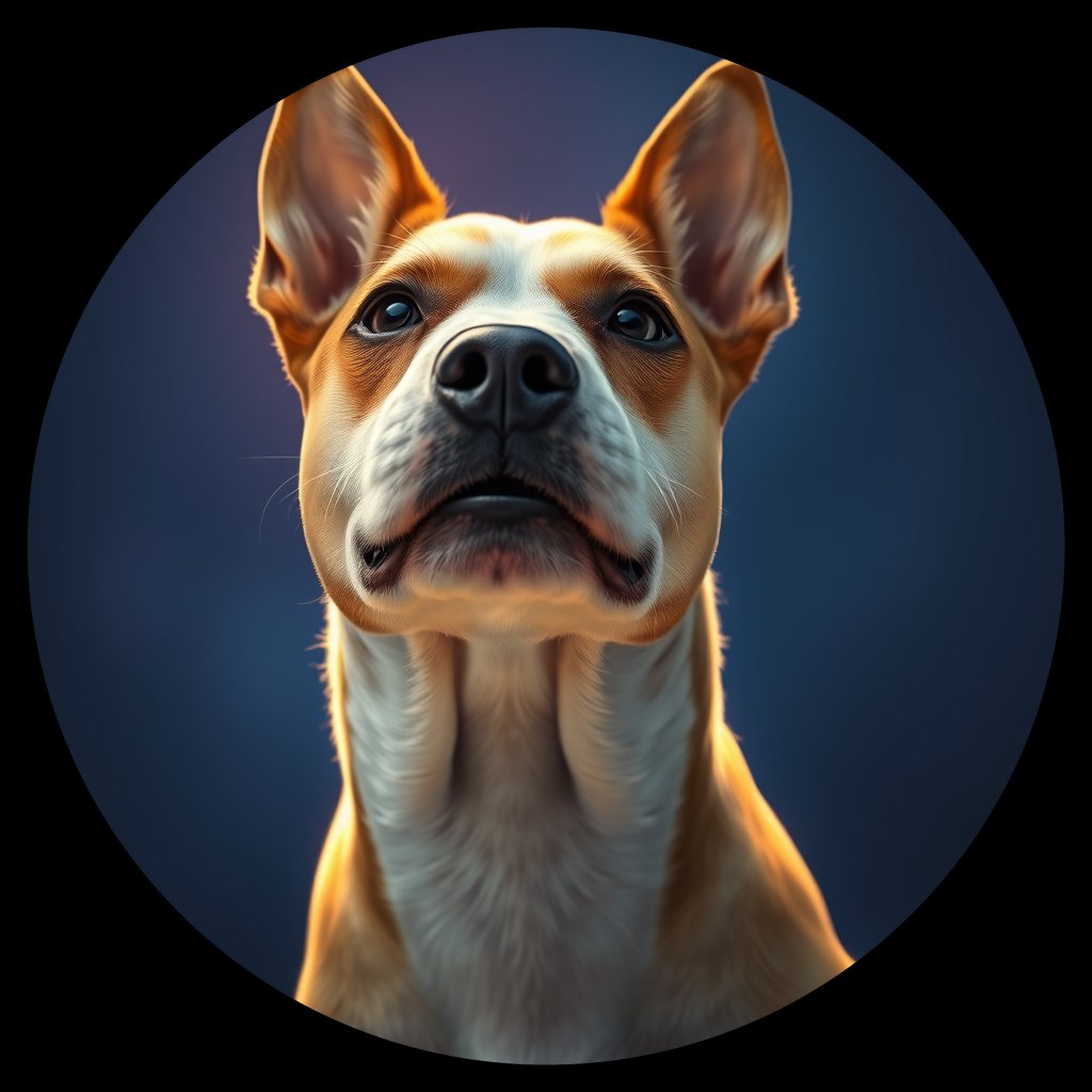 Cosmic medallion portrait of LAD0079_LAD0079, a Bull Terrier