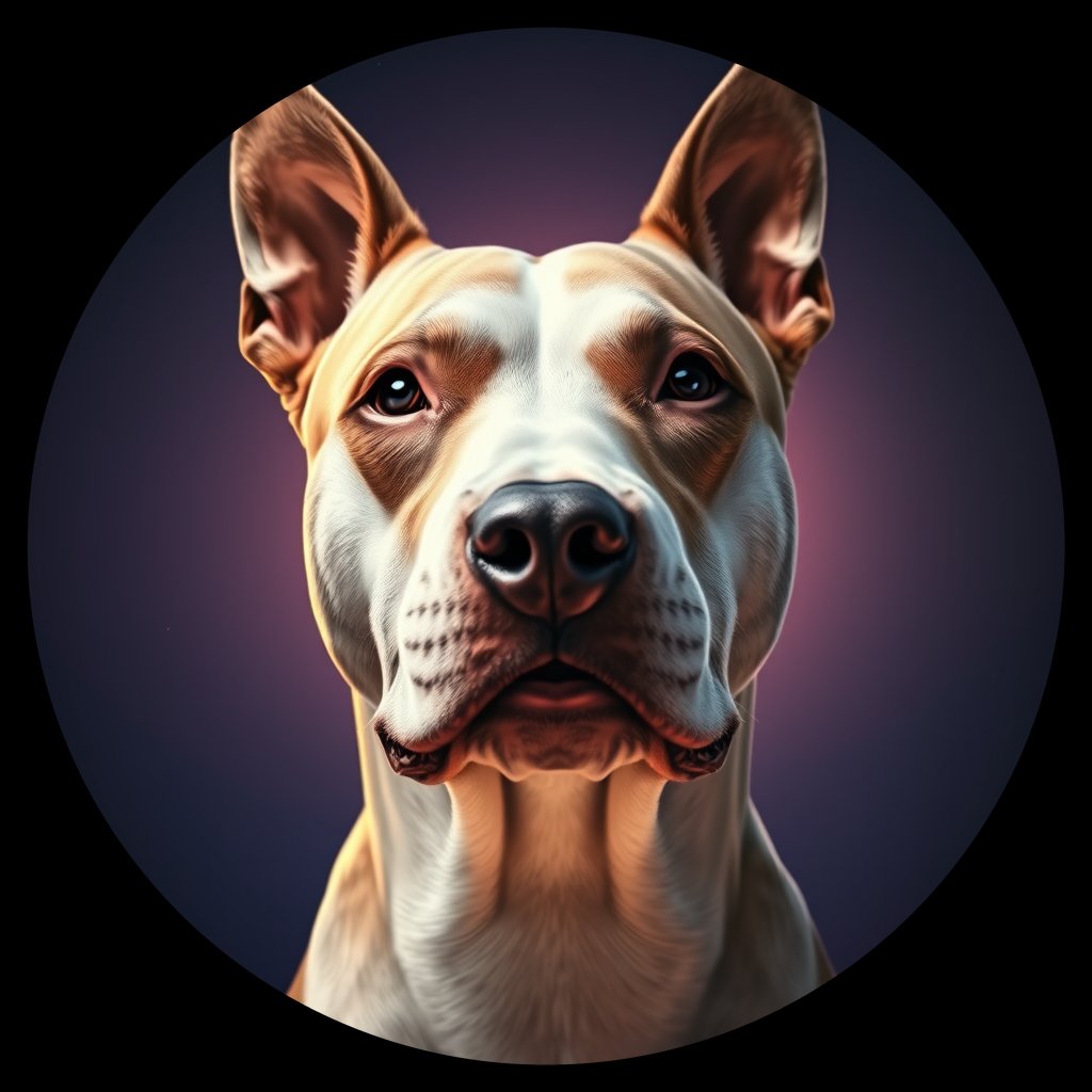 Cosmic medallion portrait of LAD007_LAD007, a Bull Terrier