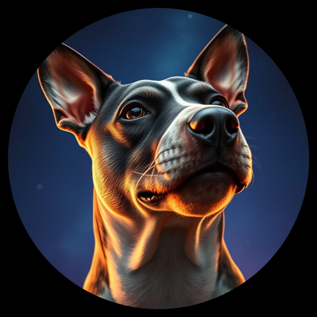 Cosmic medallion portrait of LAD008_LAD008, a Bull Terrier