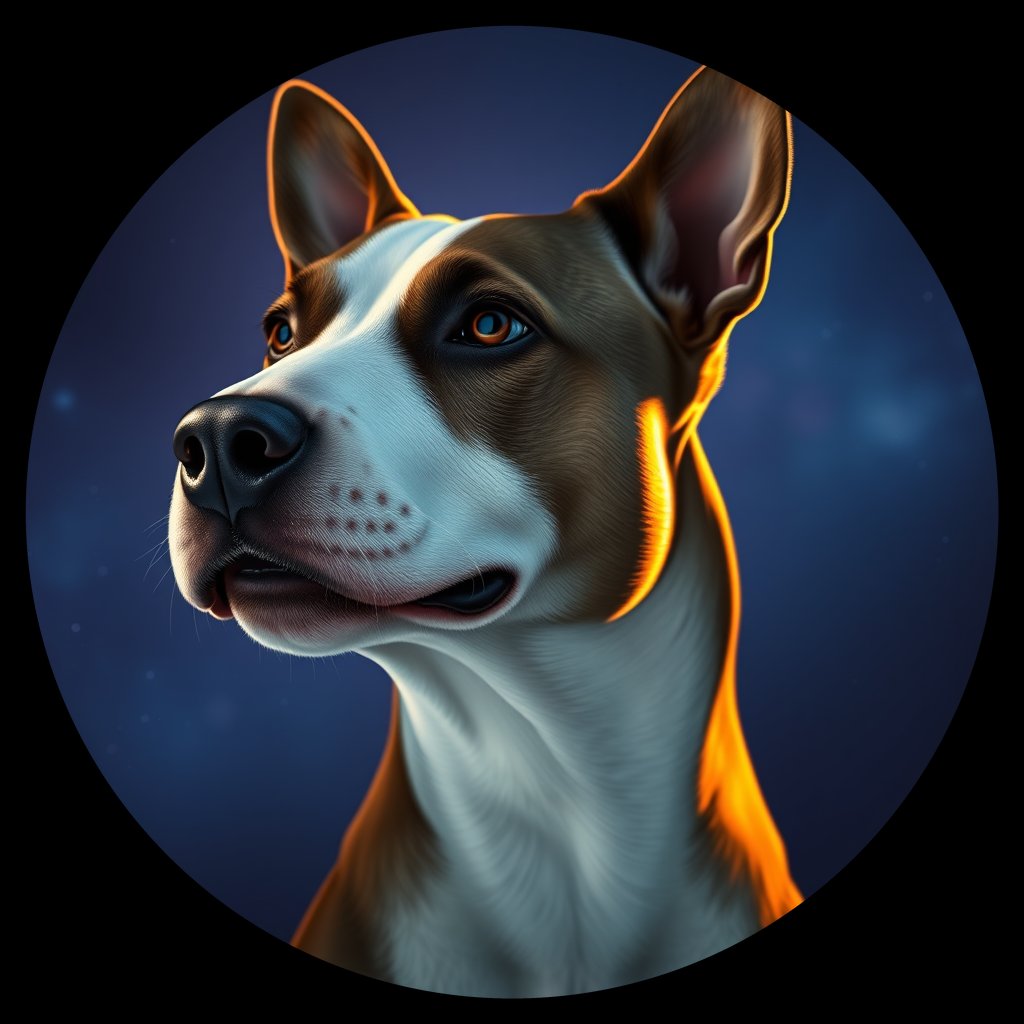 Cosmic medallion portrait of LAD053_LAD053, a Bull Terrier