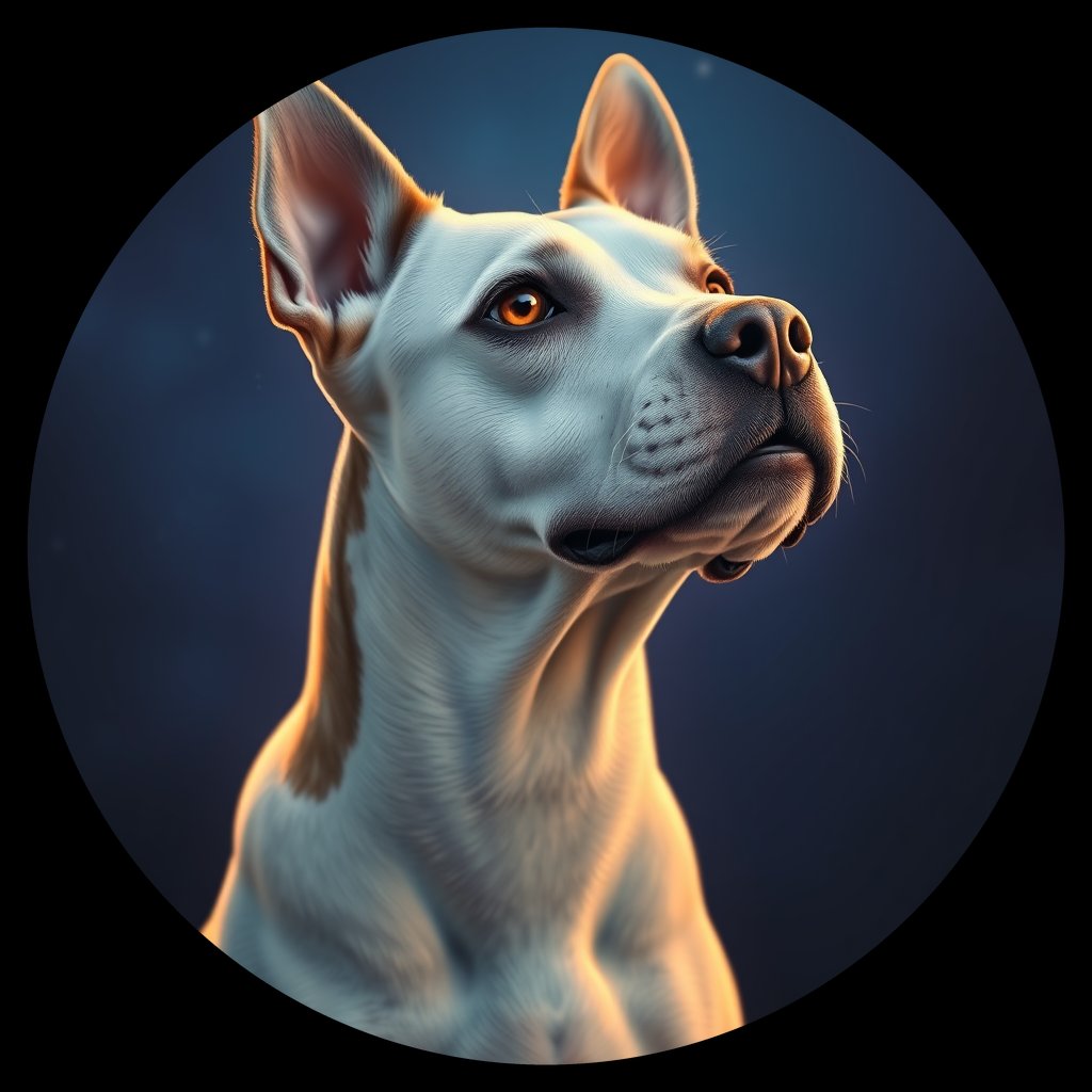 Cosmic medallion portrait of LAD058_LAD058, a Bull Terrier