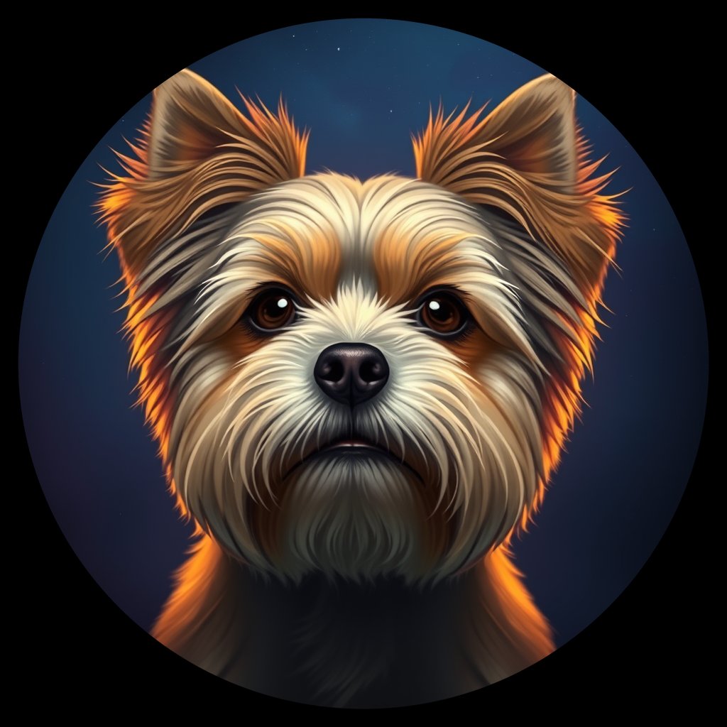 Cosmic medallion portrait of LA_20217_LA_20217, a Lhasa Apso