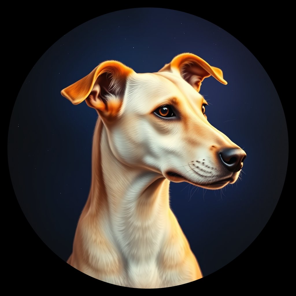 Cosmic medallion portrait of LE15_LE15, a Village Dog Lebanon Bekaa