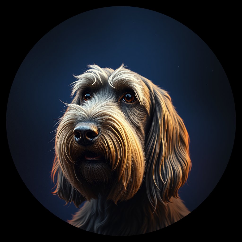 Cosmic medallion portrait of LMUN_LMUN_27295, a Lagotto Romagnolo