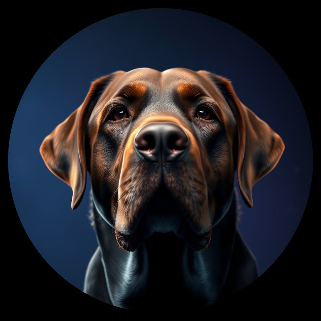 Cosmic medallion portrait of LRe_GT271_LRe_GT271, a Labrador Retriever