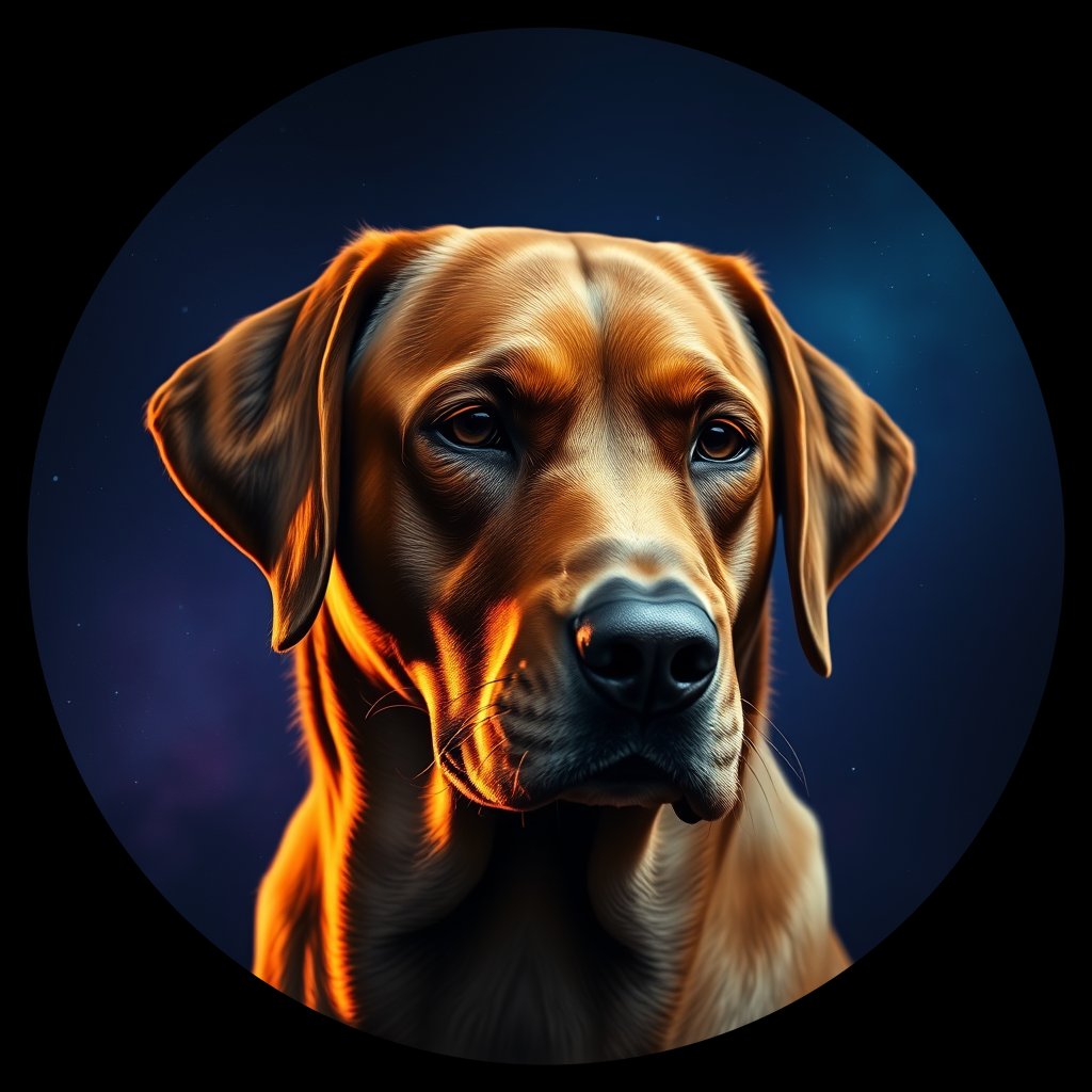 Cosmic medallion portrait of LRe_GT275_LRe_GT275, a Labrador Retriever