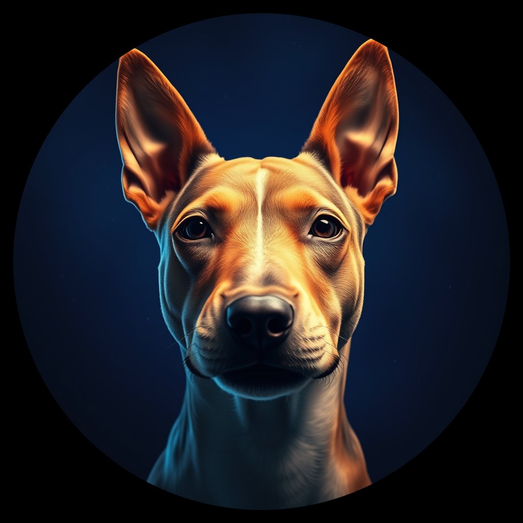 Cosmic medallion portrait of Lecti_pup_Lecti_pup, a Bull Terrier