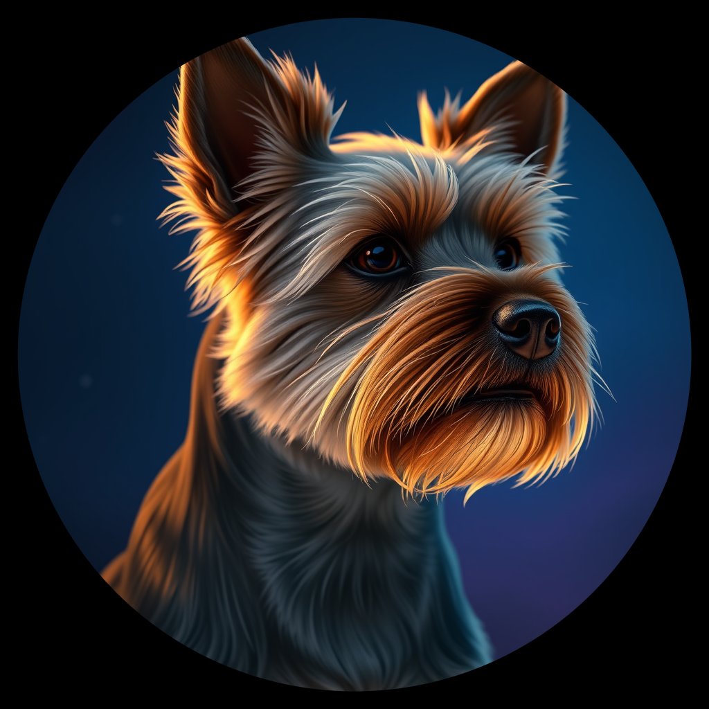 Cosmic medallion portrait of Lexus-Griffin-YT_Lexus-Griffin-YT, a Yorkshire Terrier