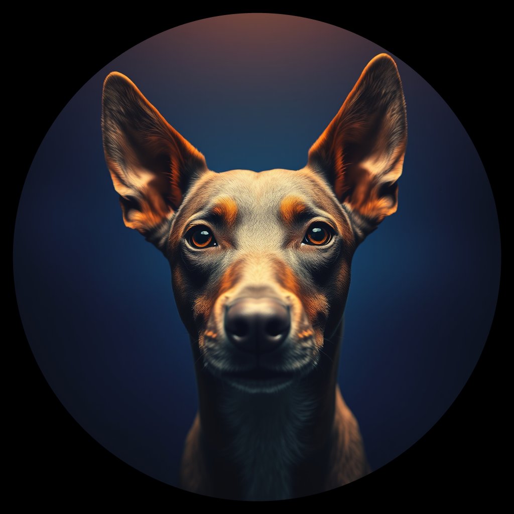 Cosmic medallion portrait of Li14_Li14, a Village Dog Liberia Lofa