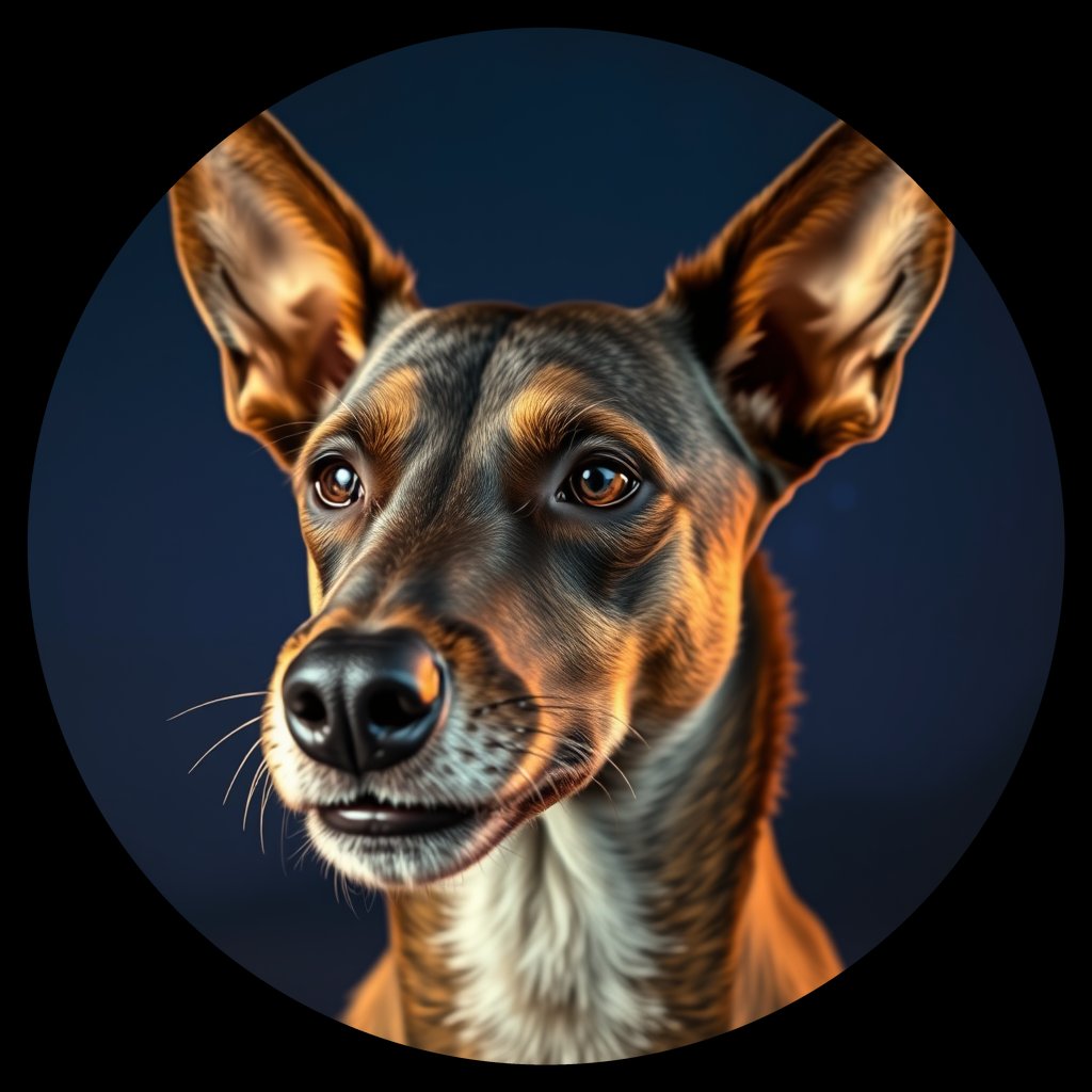 Cosmic medallion portrait of Li31_Li31, a Village Dog Liberia Lofa