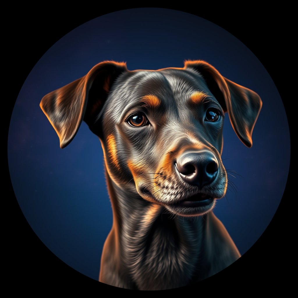 Cosmic medallion portrait of Li41_Li41, a Village Dog Liberia Lofa