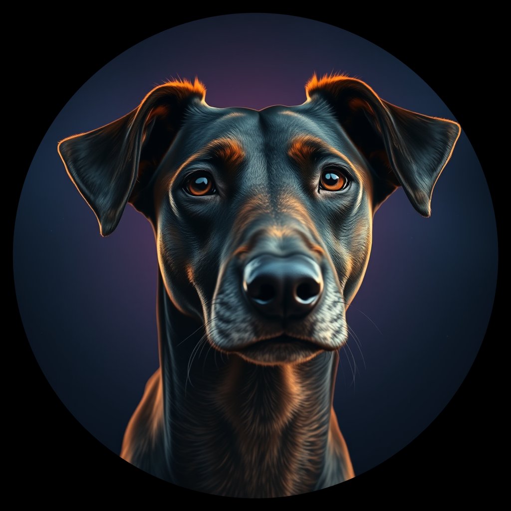 Cosmic medallion portrait of Li43_Li43, a Village Dog Liberia Lofa