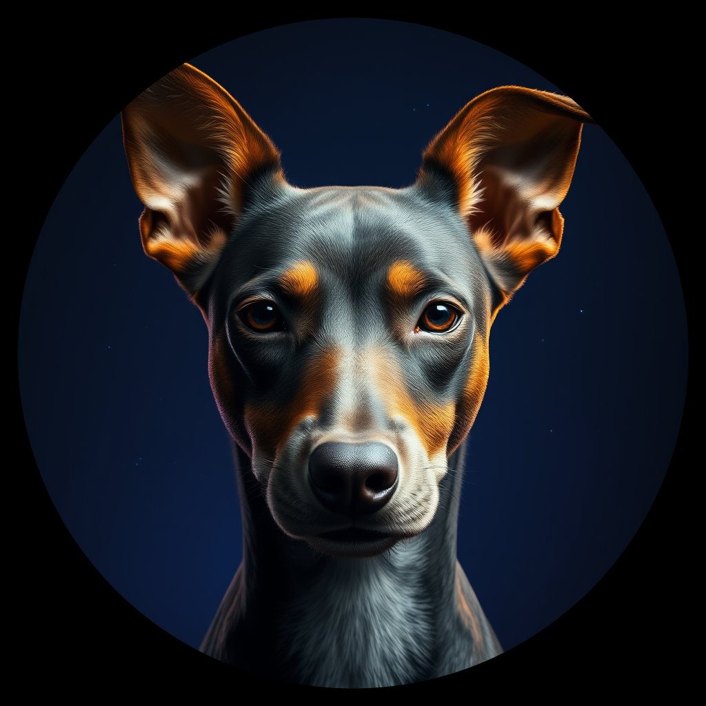 Cosmic medallion portrait of Li57_Li57, a Village Dog Liberia Lofa