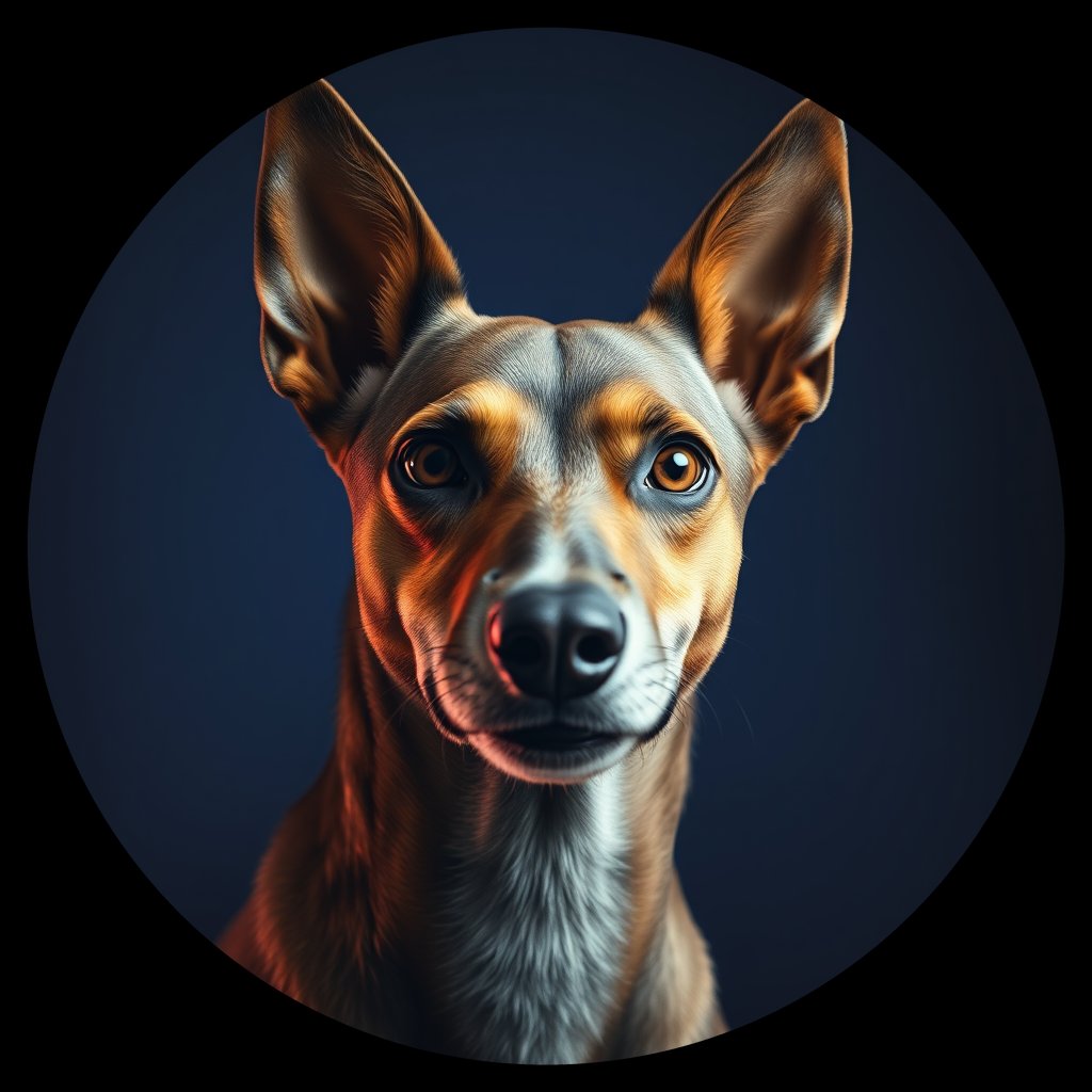 Cosmic medallion portrait of Li62_Li62, a Village Dog Liberia Lofa