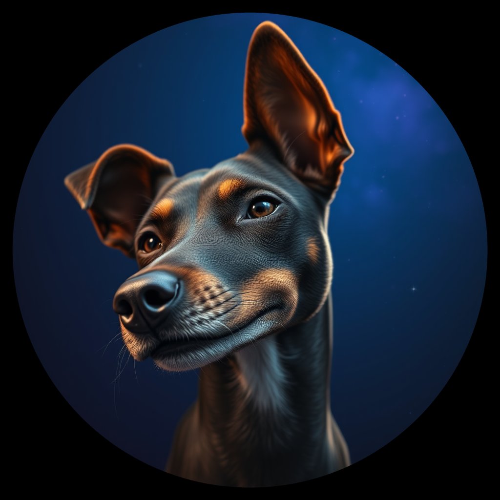 Cosmic medallion portrait of Li69_Li69, a Village Dog Liberia Lofa