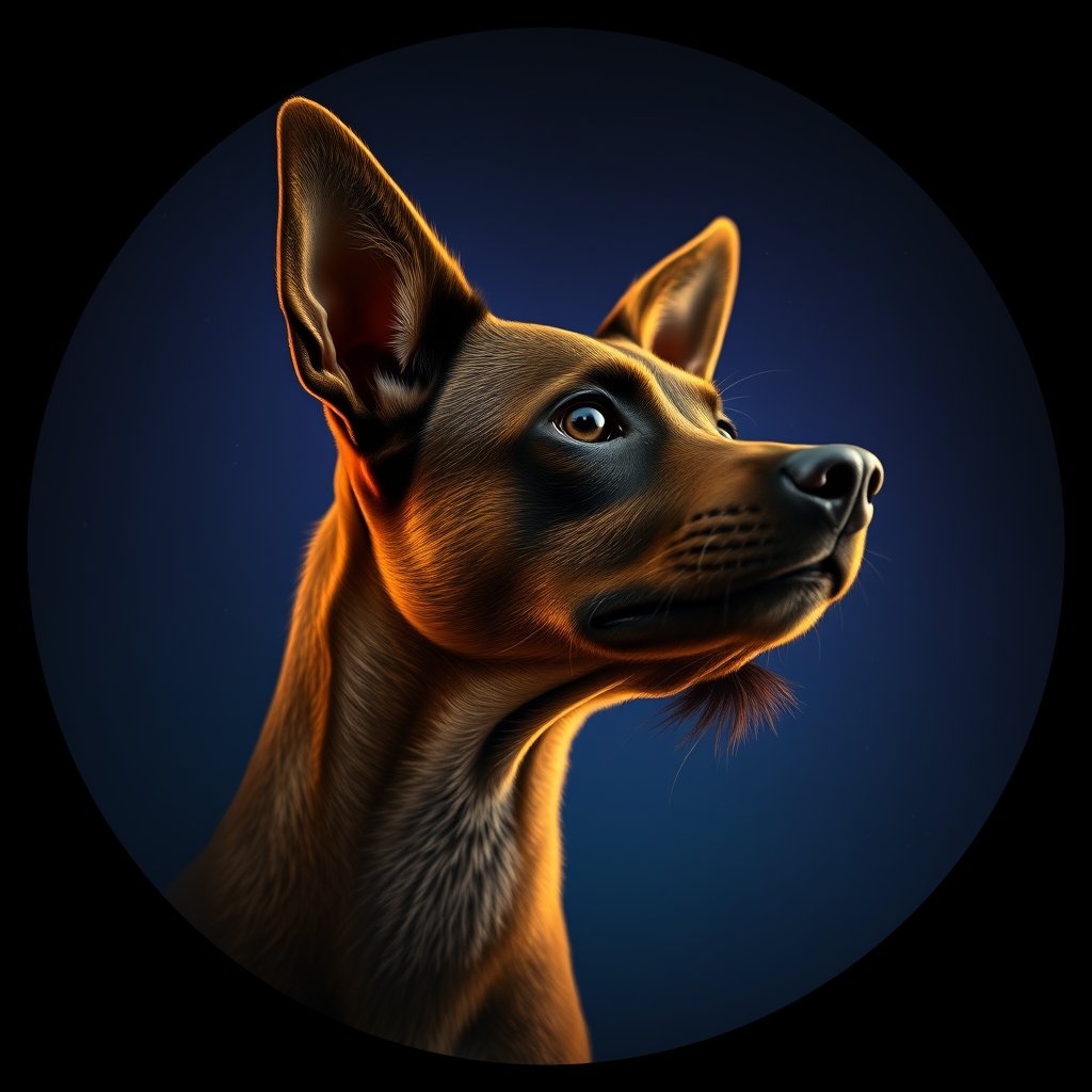 Cosmic medallion portrait of Li83_Li83, a Village Dog Nigeria