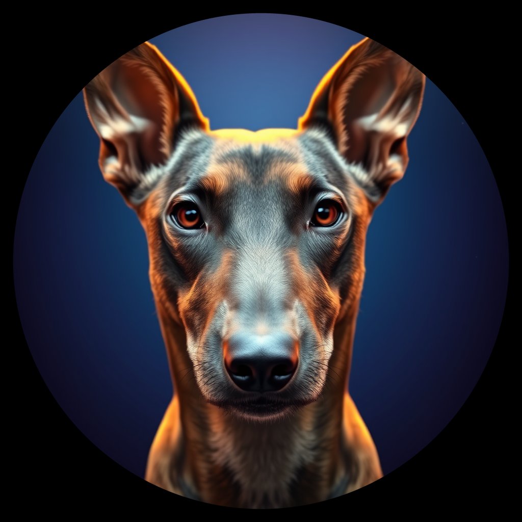 Cosmic medallion portrait of Li87_Li87, a Village Dog Liberia Monrovia