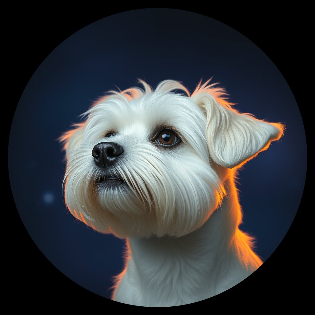 Cosmic medallion portrait of MALT_MALT_27446, a Maltese