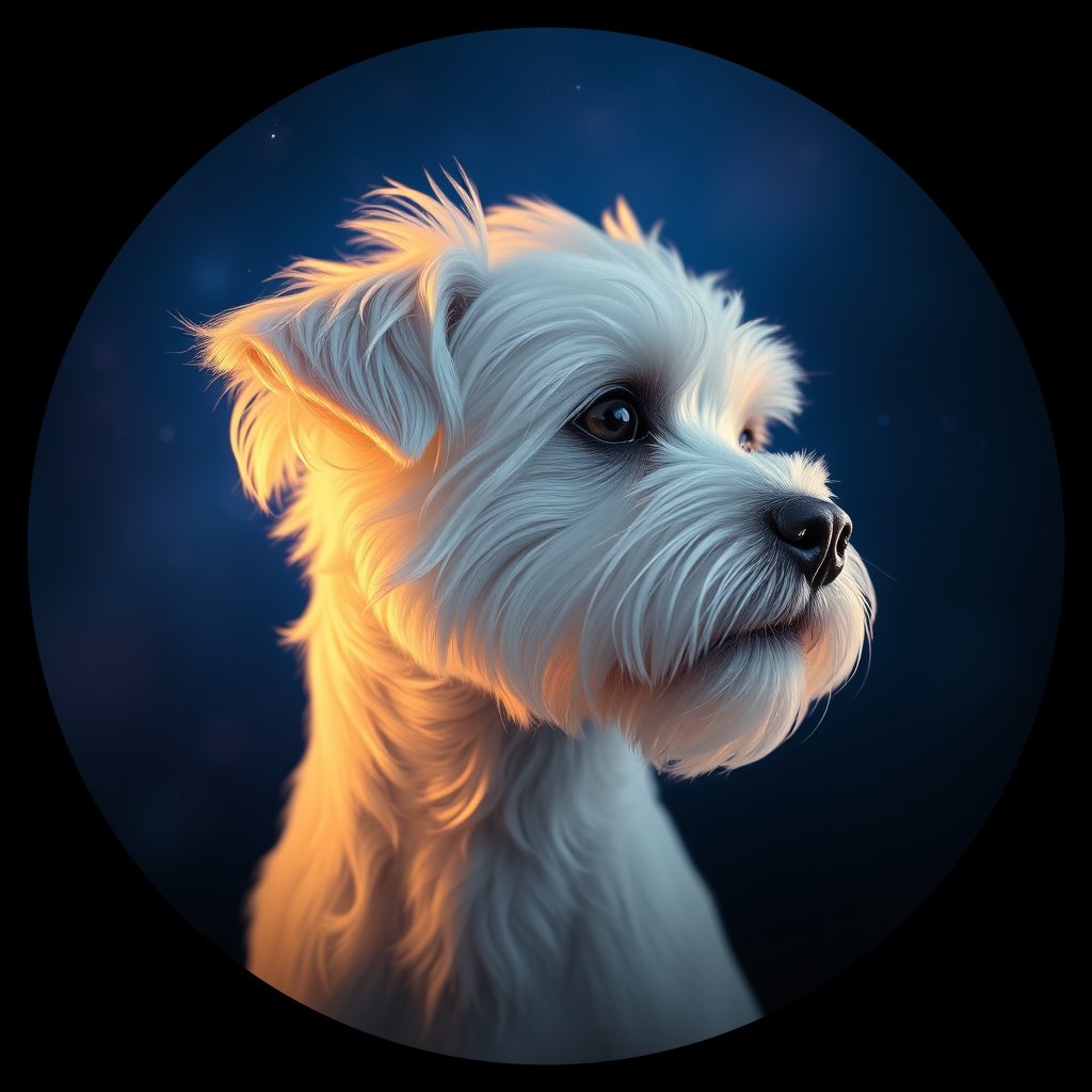 Cosmic medallion portrait of MALT_MALT_27447, a Maltese