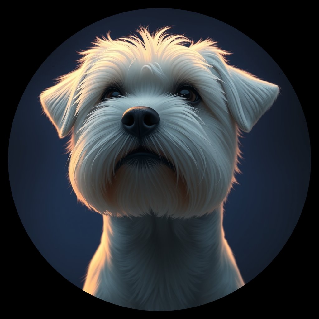 Cosmic medallion portrait of MALT_MALT_37D01, a Maltese