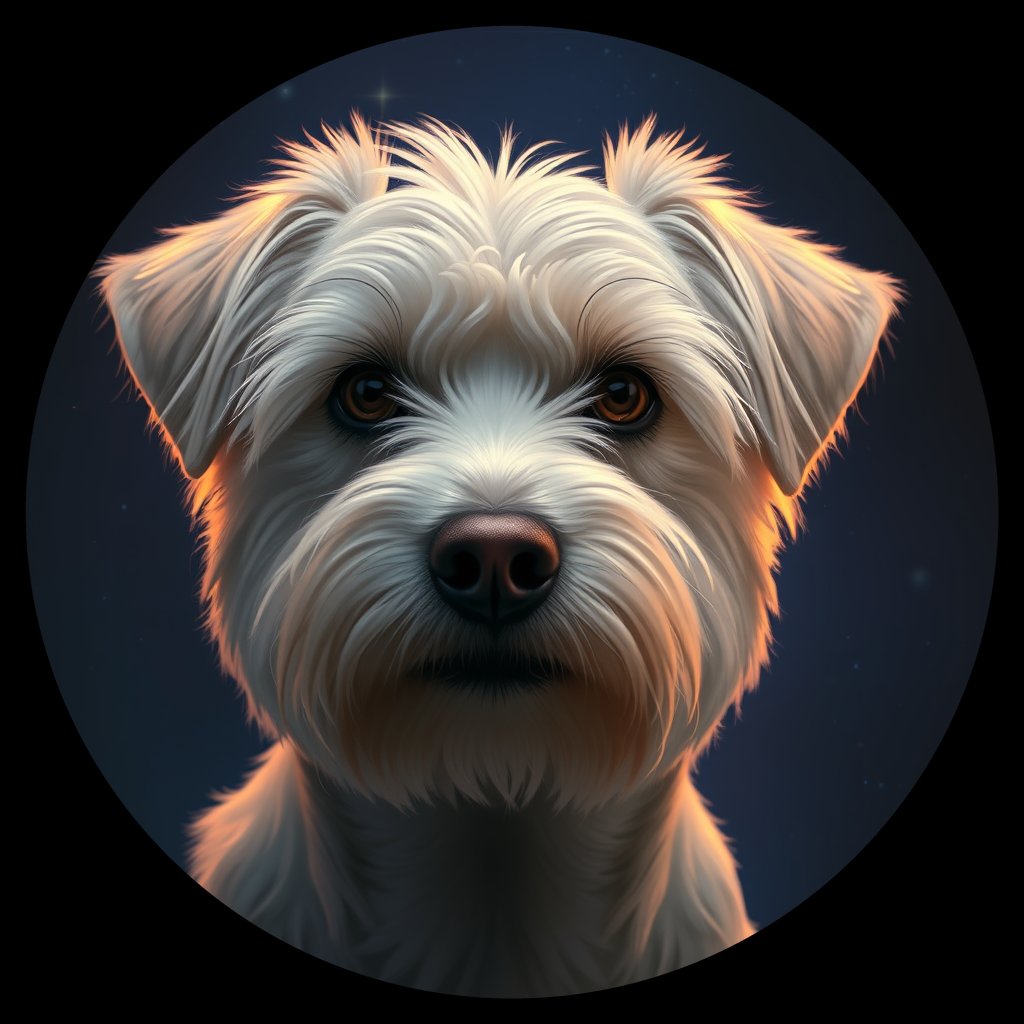 Cosmic medallion portrait of MALT_MALT_37E01, a Maltese