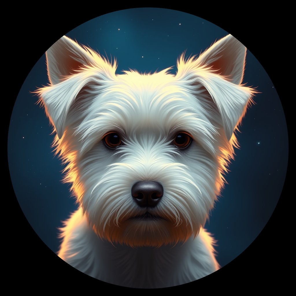 Cosmic medallion portrait of MALT_MALT_37F01, a Maltese