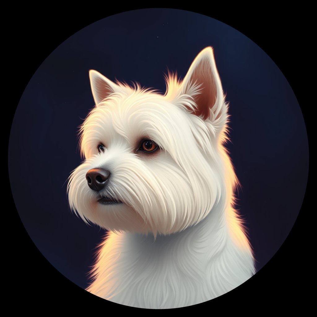 Cosmic medallion portrait of MALT_MALT_37G01, a Maltese