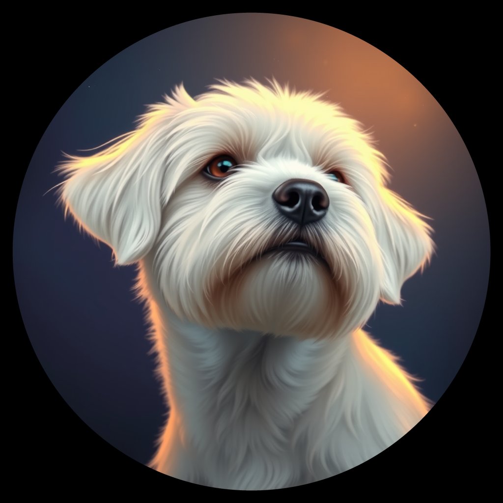 Cosmic medallion portrait of MALT_MALT_37H01, a Maltese