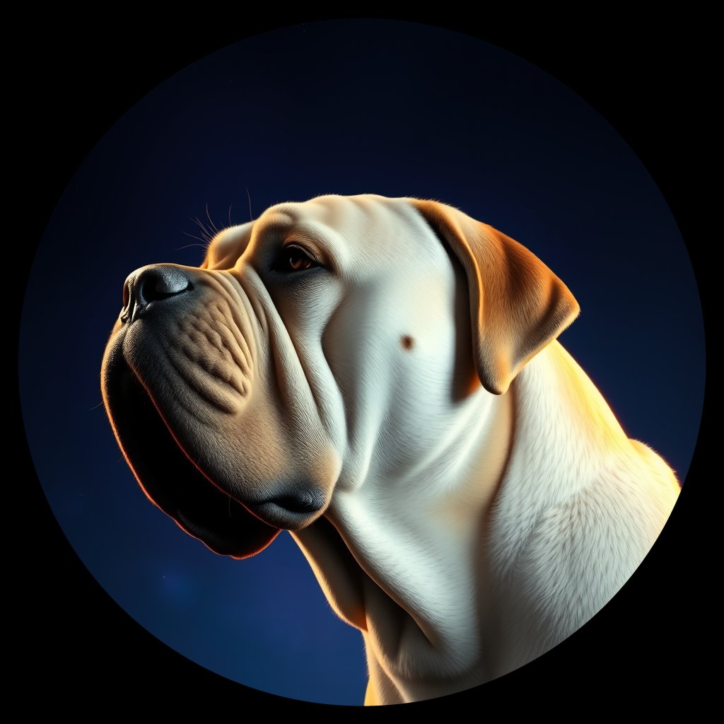 Cosmic medallion portrait of MAST_MAST_00991, a Mastiff
