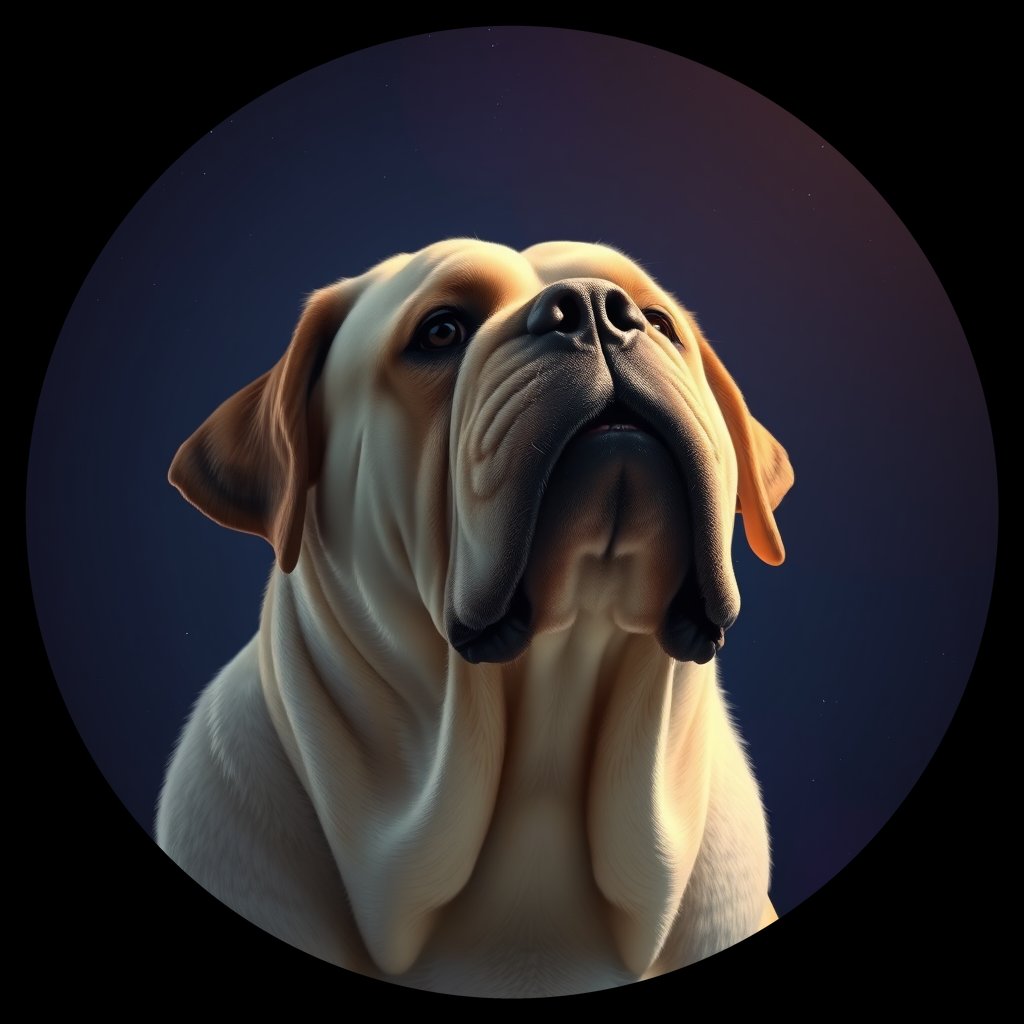 Cosmic medallion portrait of MAST_MAST_05512, a Mastiff