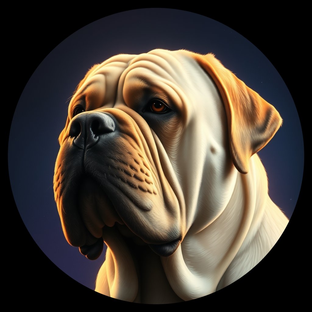 Cosmic medallion portrait of MAST_MAST_06392, a Mastiff