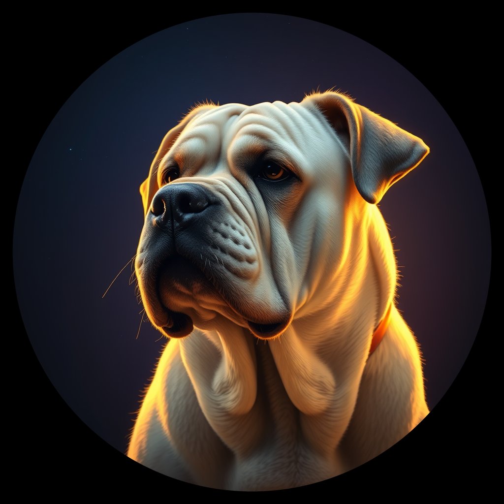 Cosmic medallion portrait of MAST_MAST_15585, a Mastiff