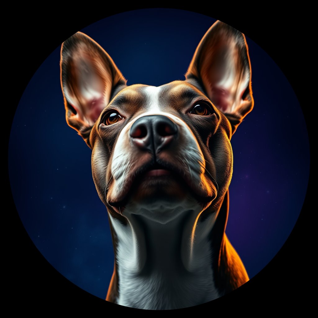 Cosmic medallion portrait of MBLT_MBLT_11463, a Miniature Bull Terrier