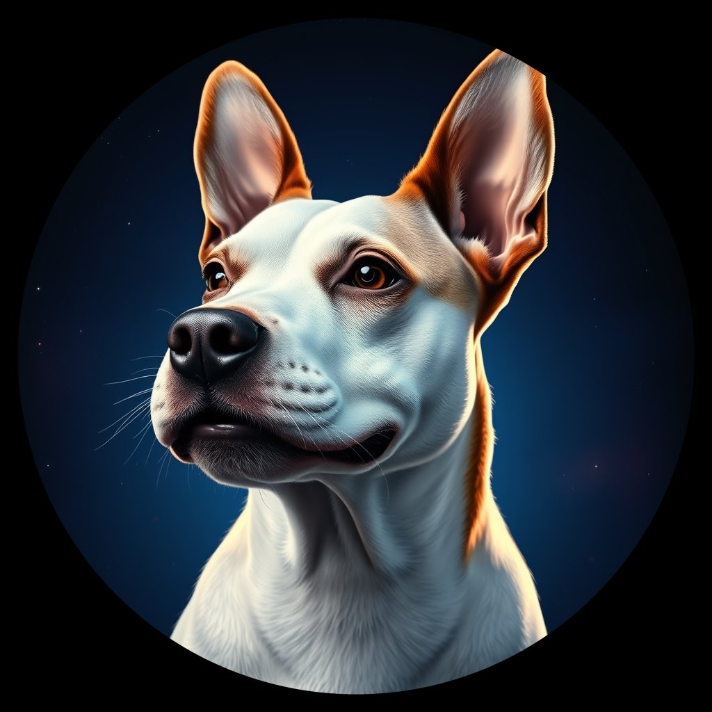 Cosmic medallion portrait of MBLT_MBLT_11468, a Miniature Bull Terrier