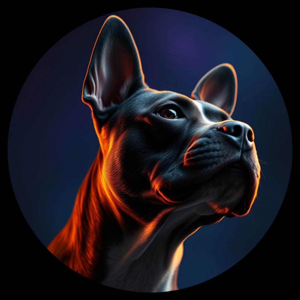 Cosmic medallion portrait of MBLT_MBLT_11473, a Miniature Bull Terrier
