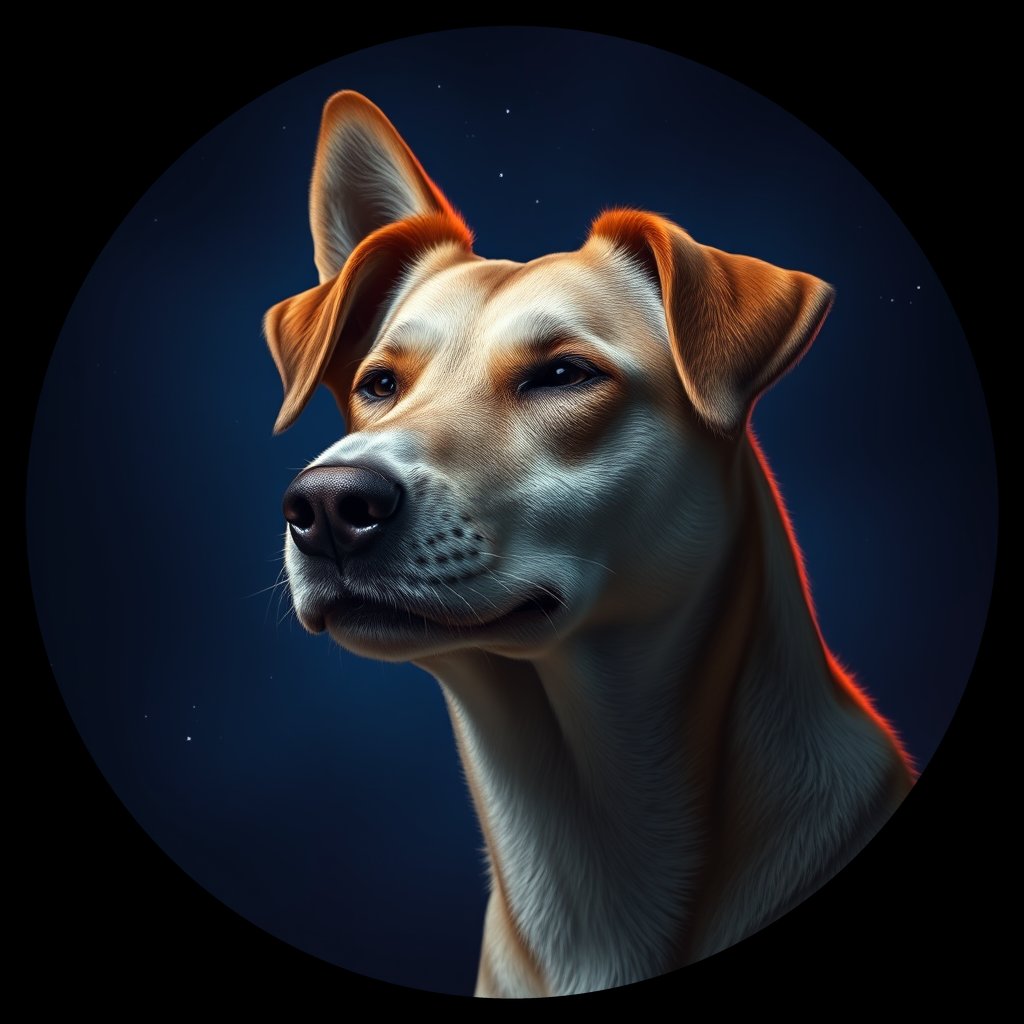 Cosmic medallion portrait of MN15_MN15, a Village Dog Mongolia