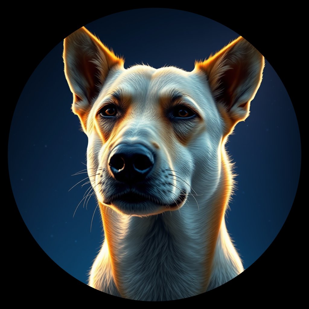 Cosmic medallion portrait of MN9_MN9, a Village Dog Mongolia