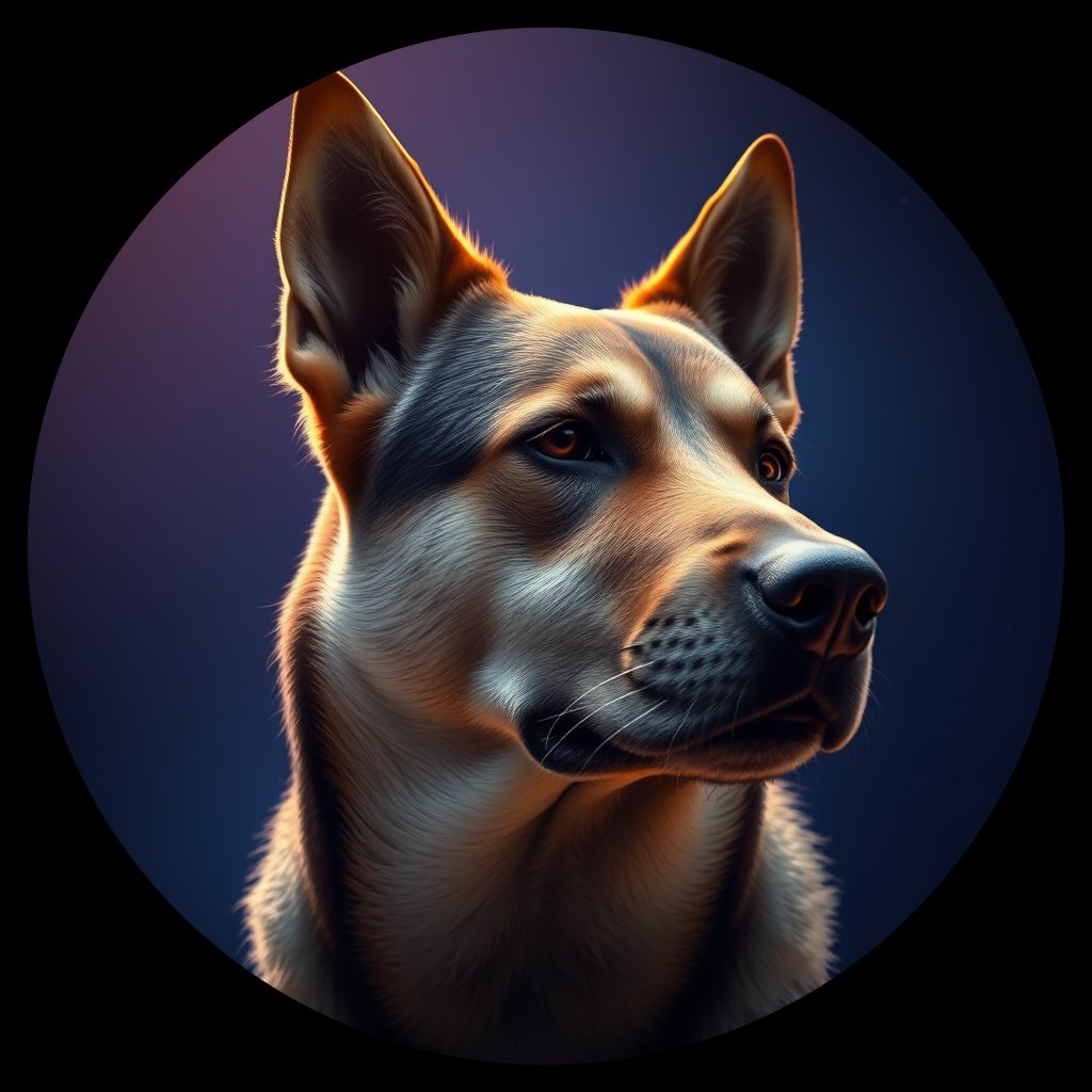 Cosmic medallion portrait of MON_MON_14MG, a Village Dog Mongolia