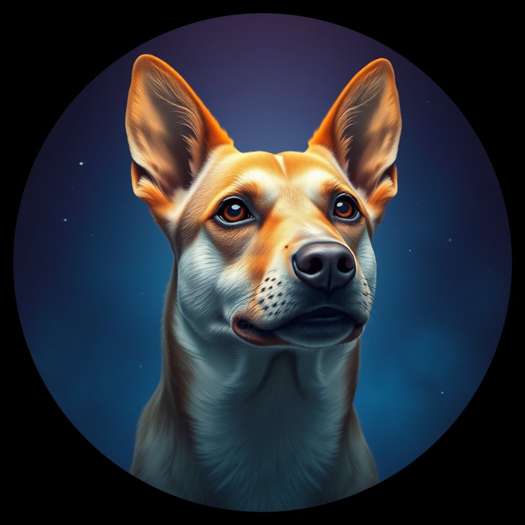 Cosmic medallion portrait of MON_MON_15MG, a Village Dog Mongolia