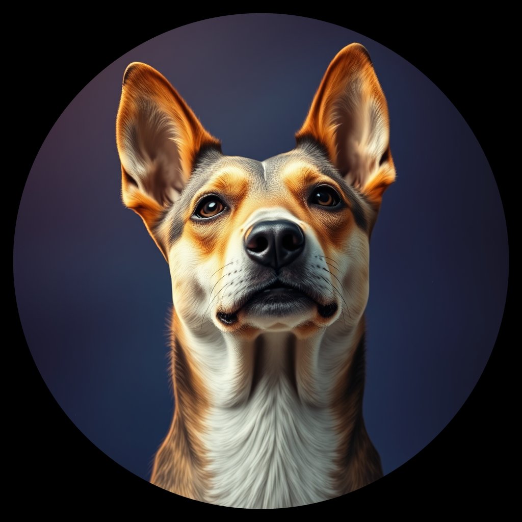 Cosmic medallion portrait of MON_MON_17MG, a Village Dog Mongolia