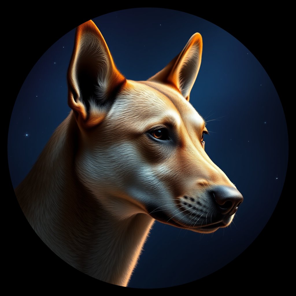 Cosmic medallion portrait of MON_MON_20MG, a Village Dog Mongolia