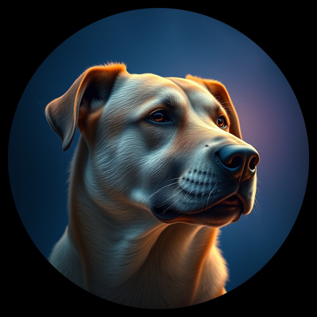 Cosmic medallion portrait of MON_MON_21MG, a Village Dog Mongolia