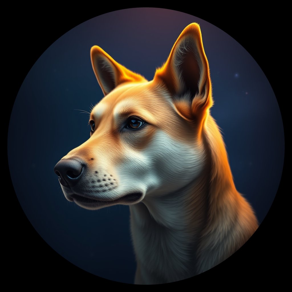 Cosmic medallion portrait of MON_MON_22MG, a Village Dog Mongolia