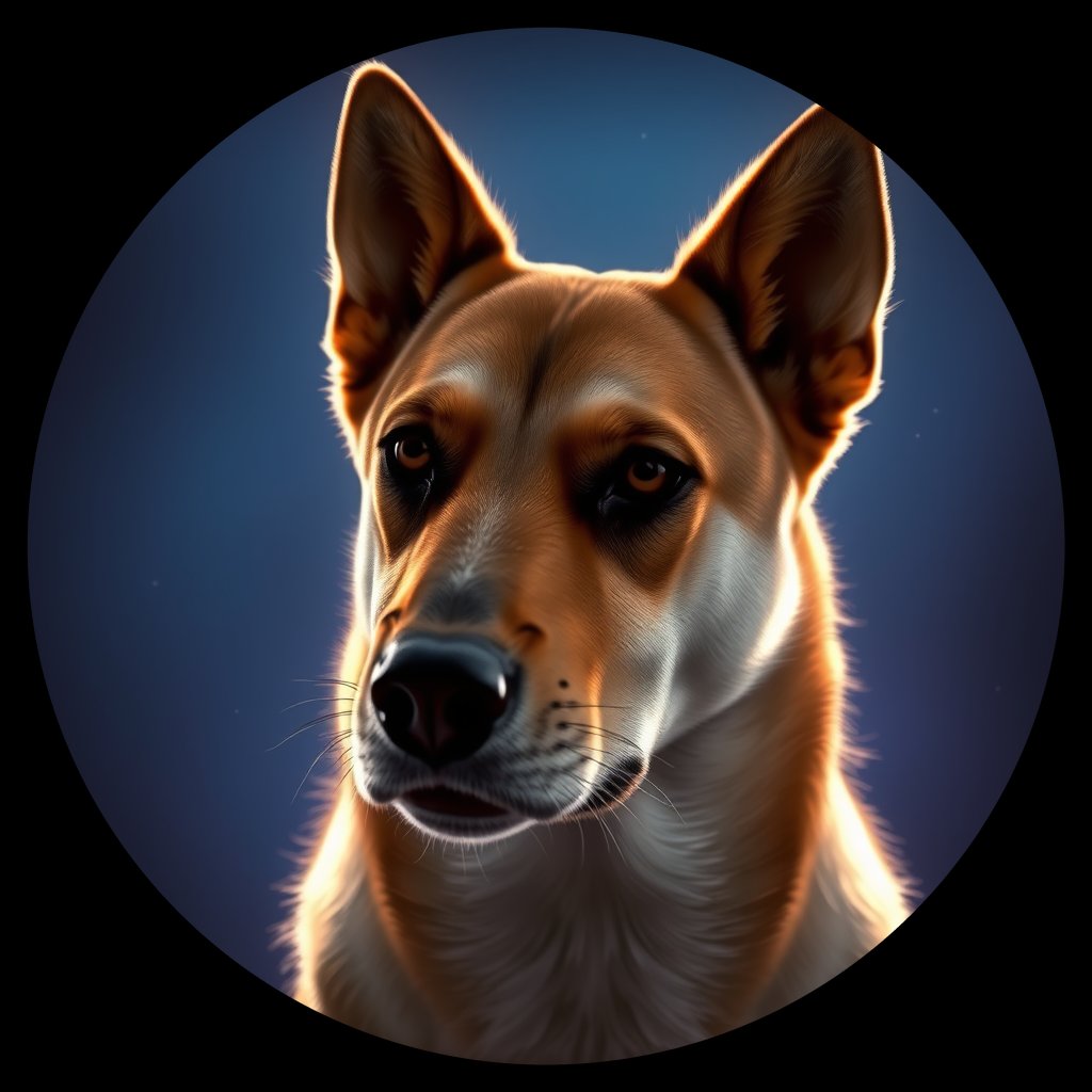 Cosmic medallion portrait of MON_MON_26MG, a Village Dog Mongolia